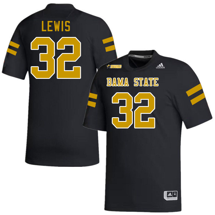 Alabama State Hornets #32 Adaryll Lewis College Football Jerseys Stitched-Black